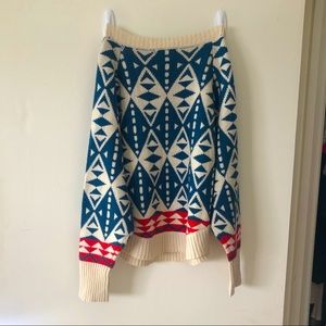 Double Zero Aztec Print Cropped Sweater